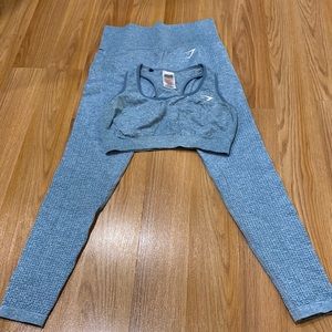 Gymshark seamless workout set in light blue